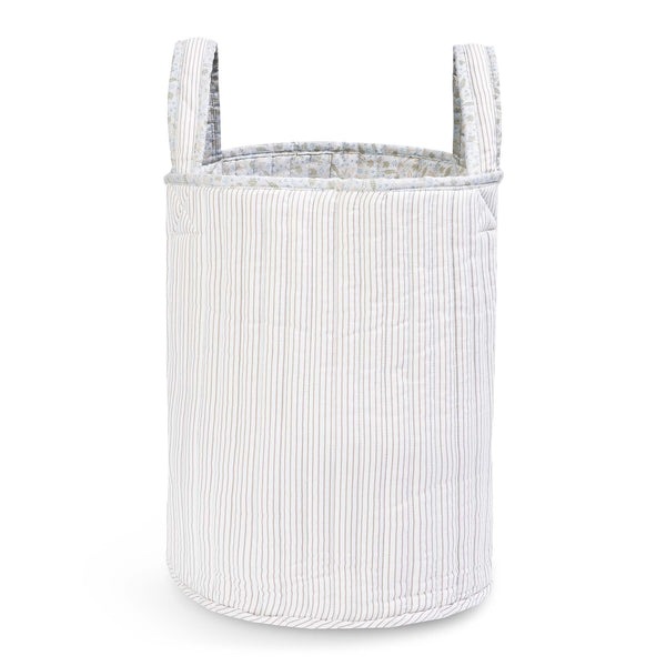 Large Quilted Storage Basket - Nature Trail / Stripe