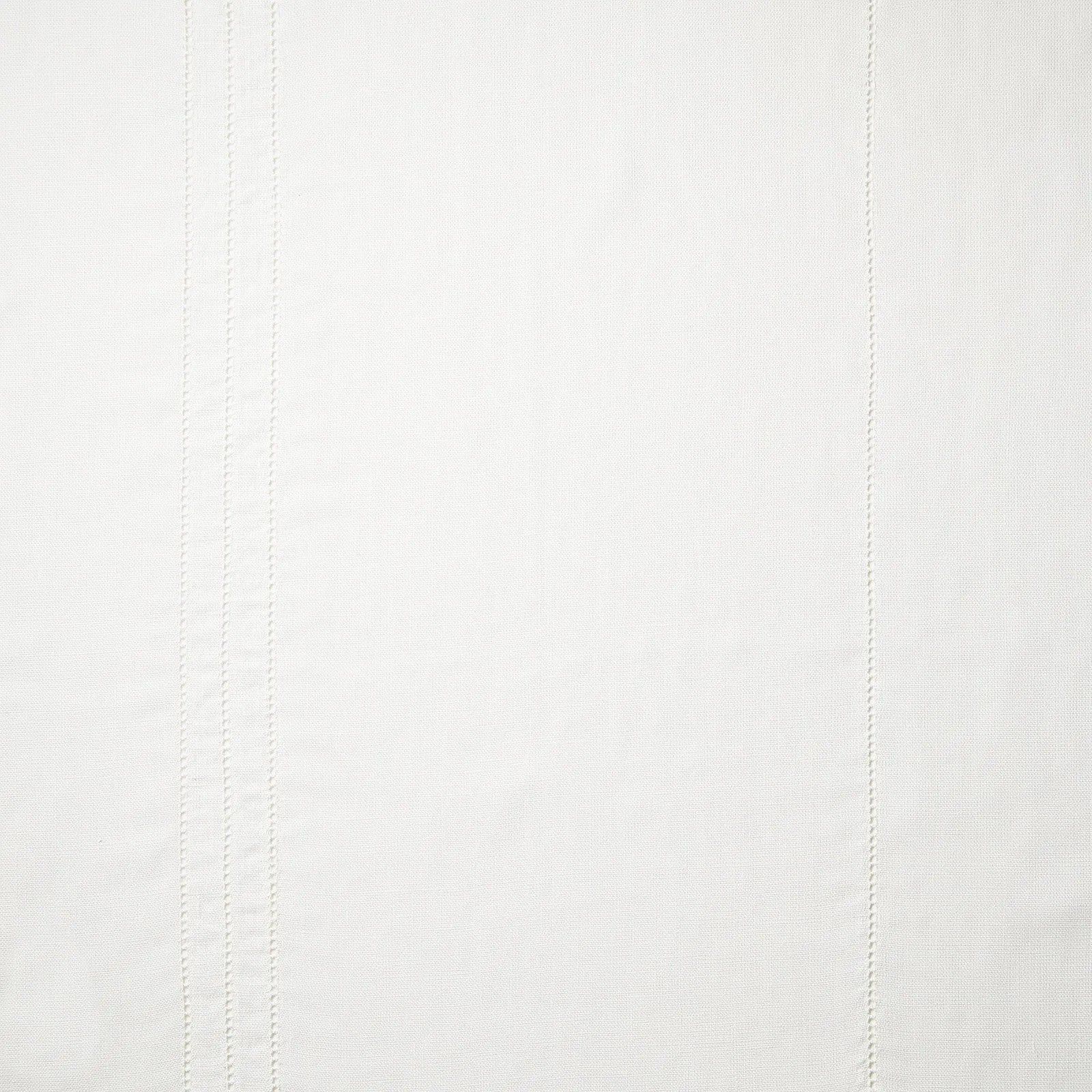 Drawn Thread Curtains - Hemstitch Rows - Ivory White