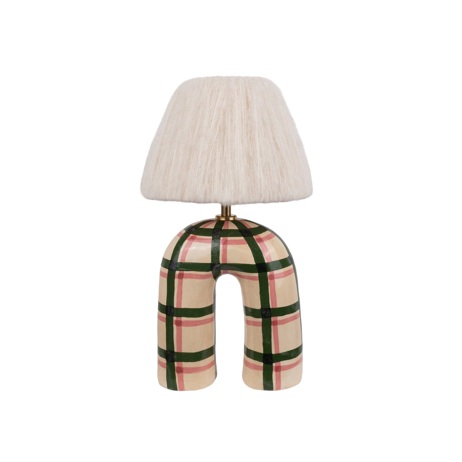 'You' Table Lamp - Green Gingham
