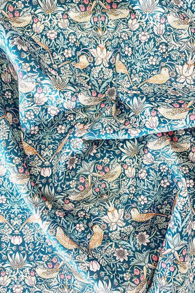 Picnic Blanket Made With Liberty Fabric Strawberry Thief & Capel Mustard