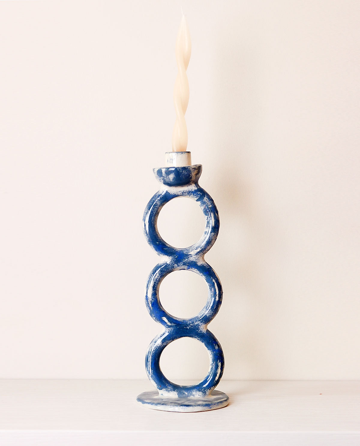 Handmade Ceramic Candlestick Blue