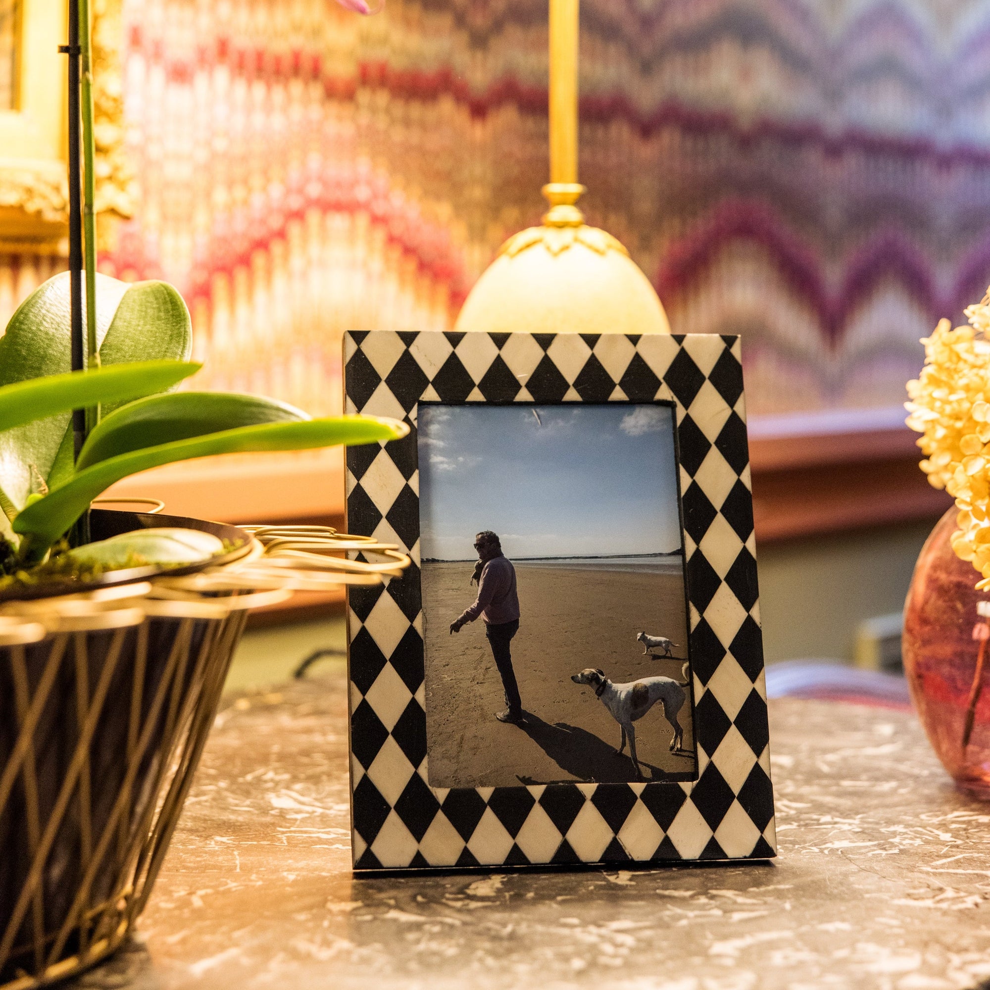 Small Photo Frame | Black & White | Harlequin