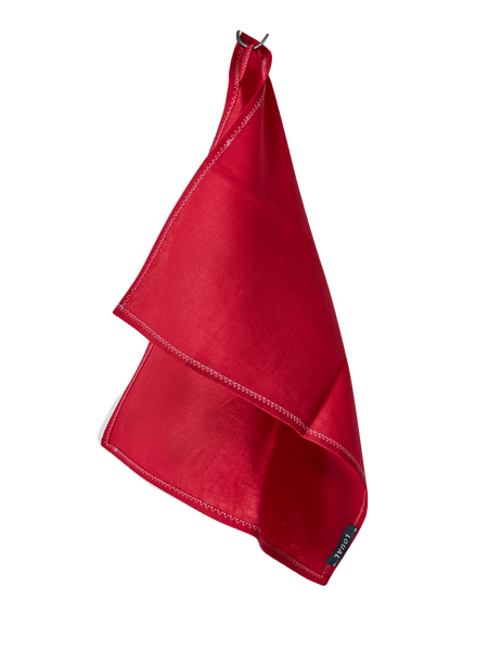 Irish Linen Hand + Tea Towel - Red