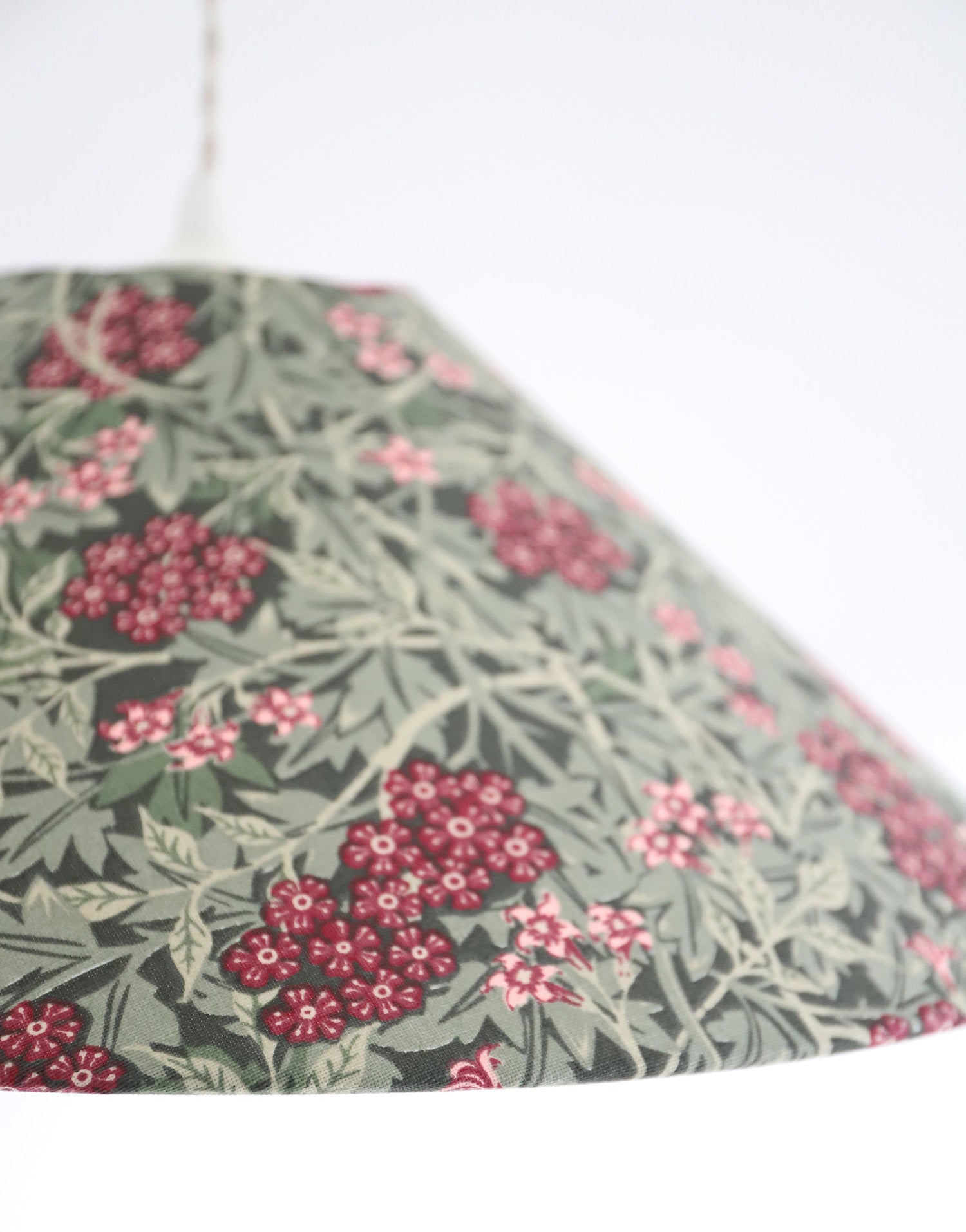 Vintage Trapeze Pendant Light with Floral Print