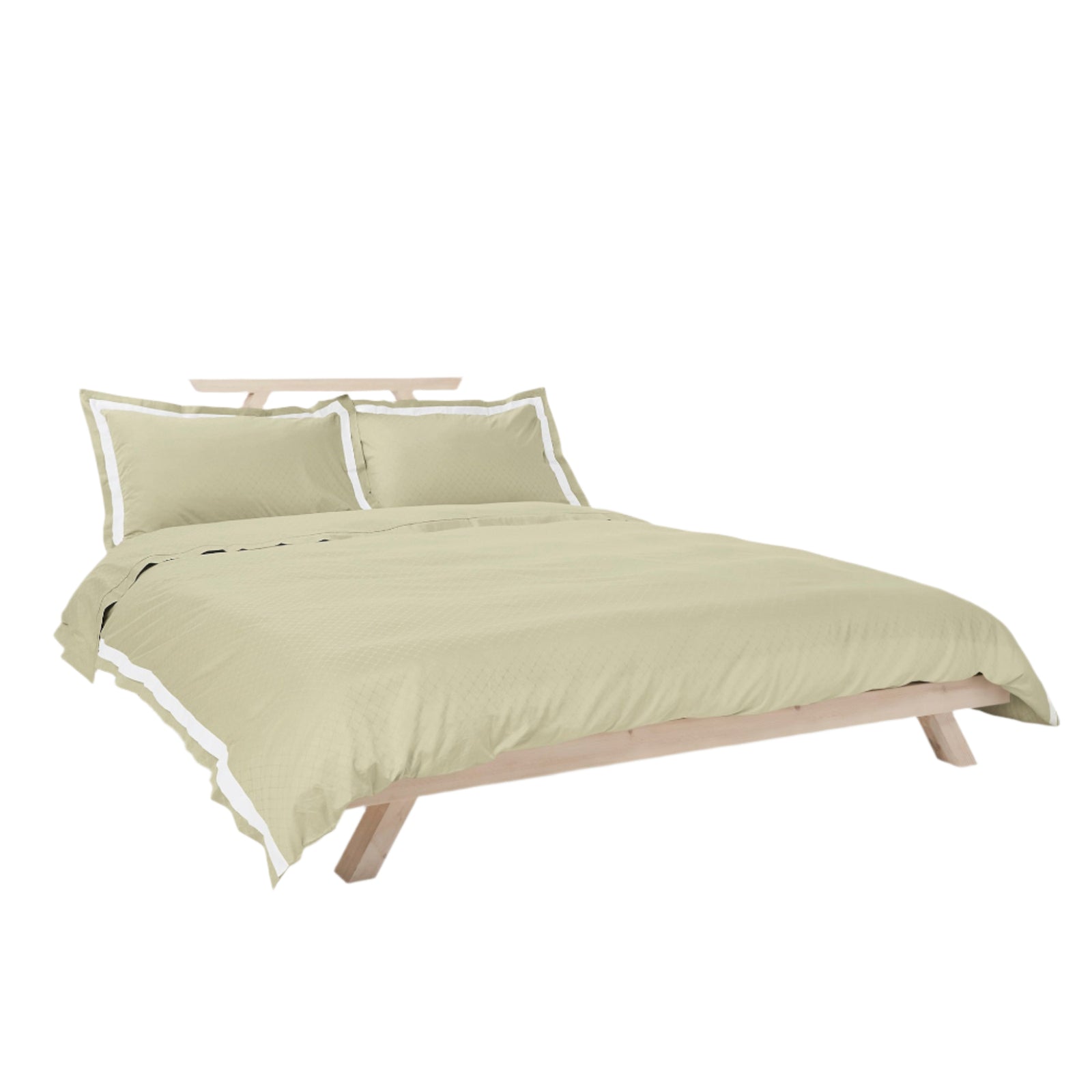 Jacquard Organic Cotton Duvet Cover - Sage