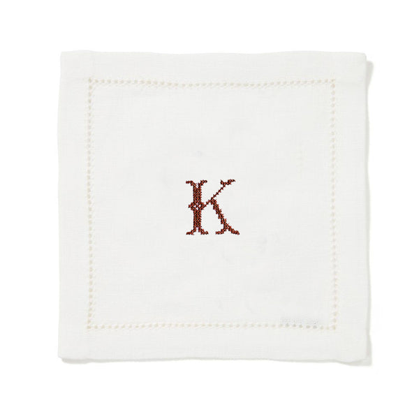Set of 6 Hemstitch Square Cocktail Napkins