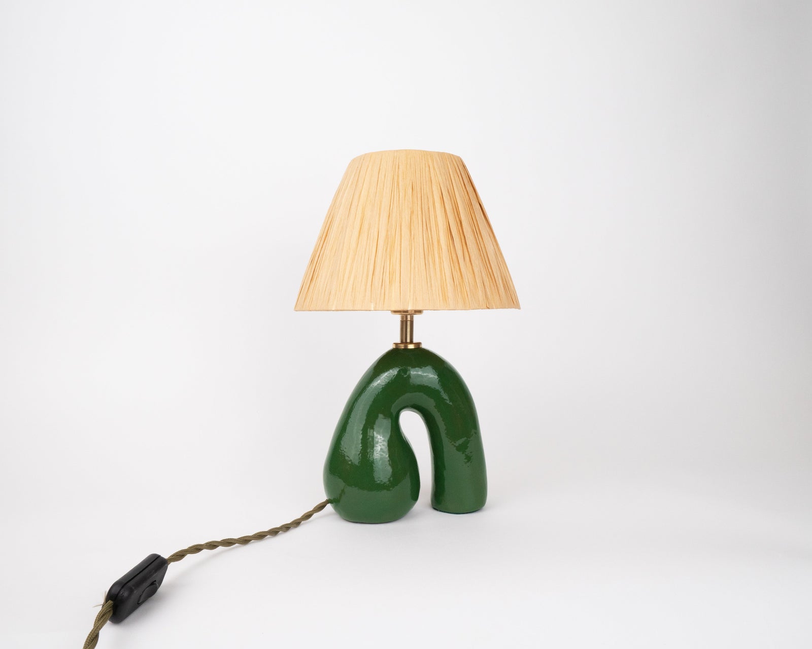 'Opposée' Table Lamp - Glossy Green