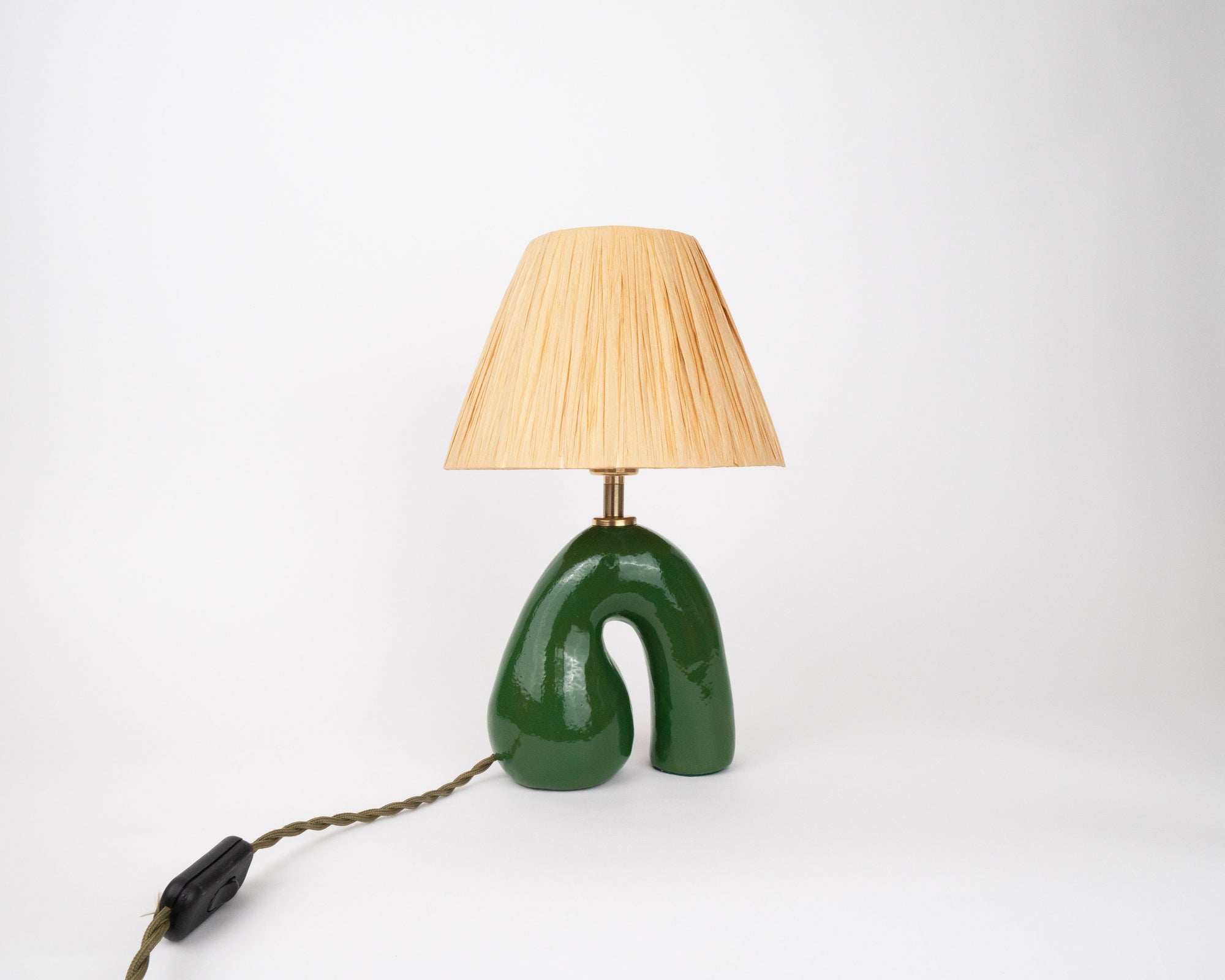 'Opposée' Table Lamp - Glossy Green