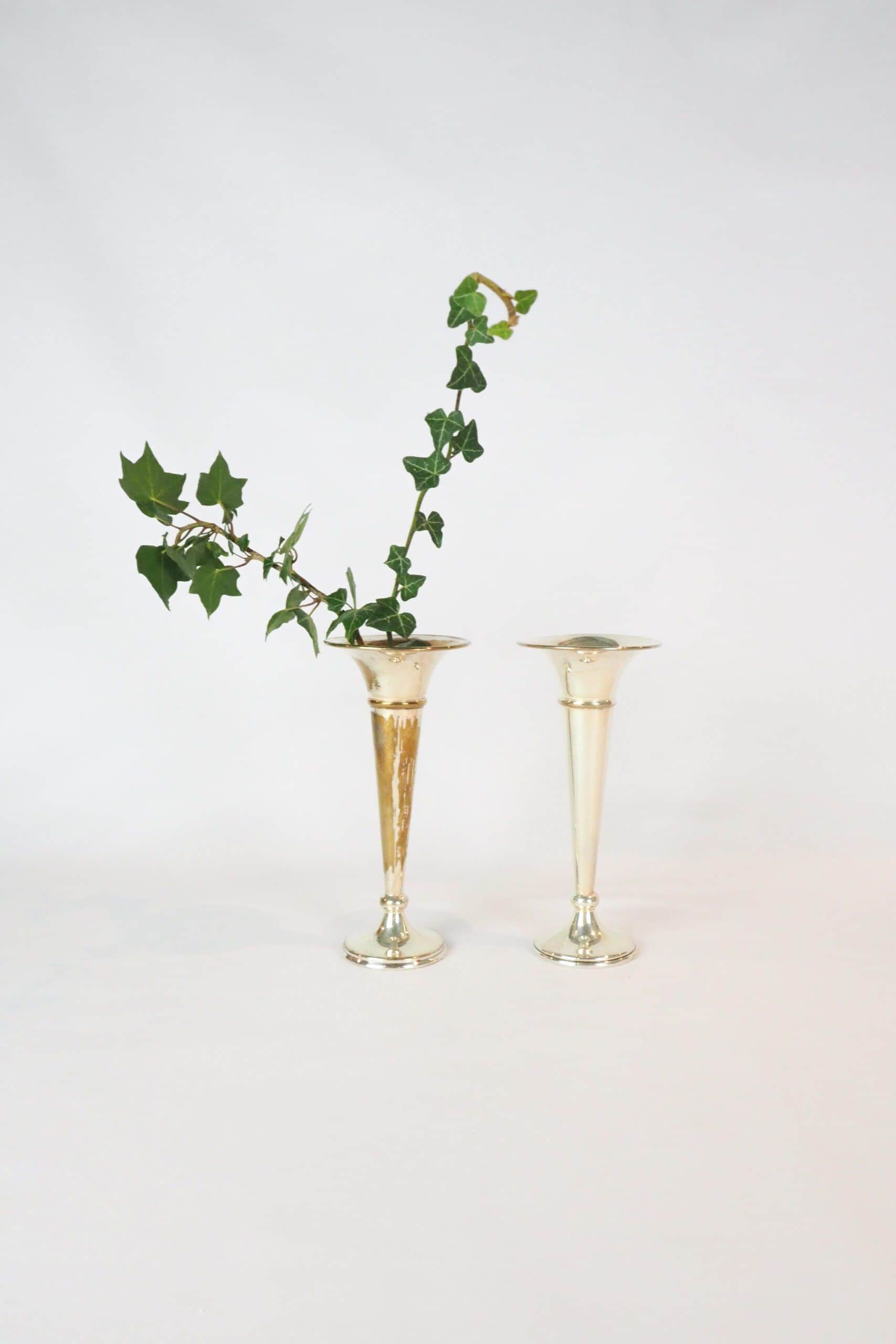 Vintage Silver Plated Bud Vases