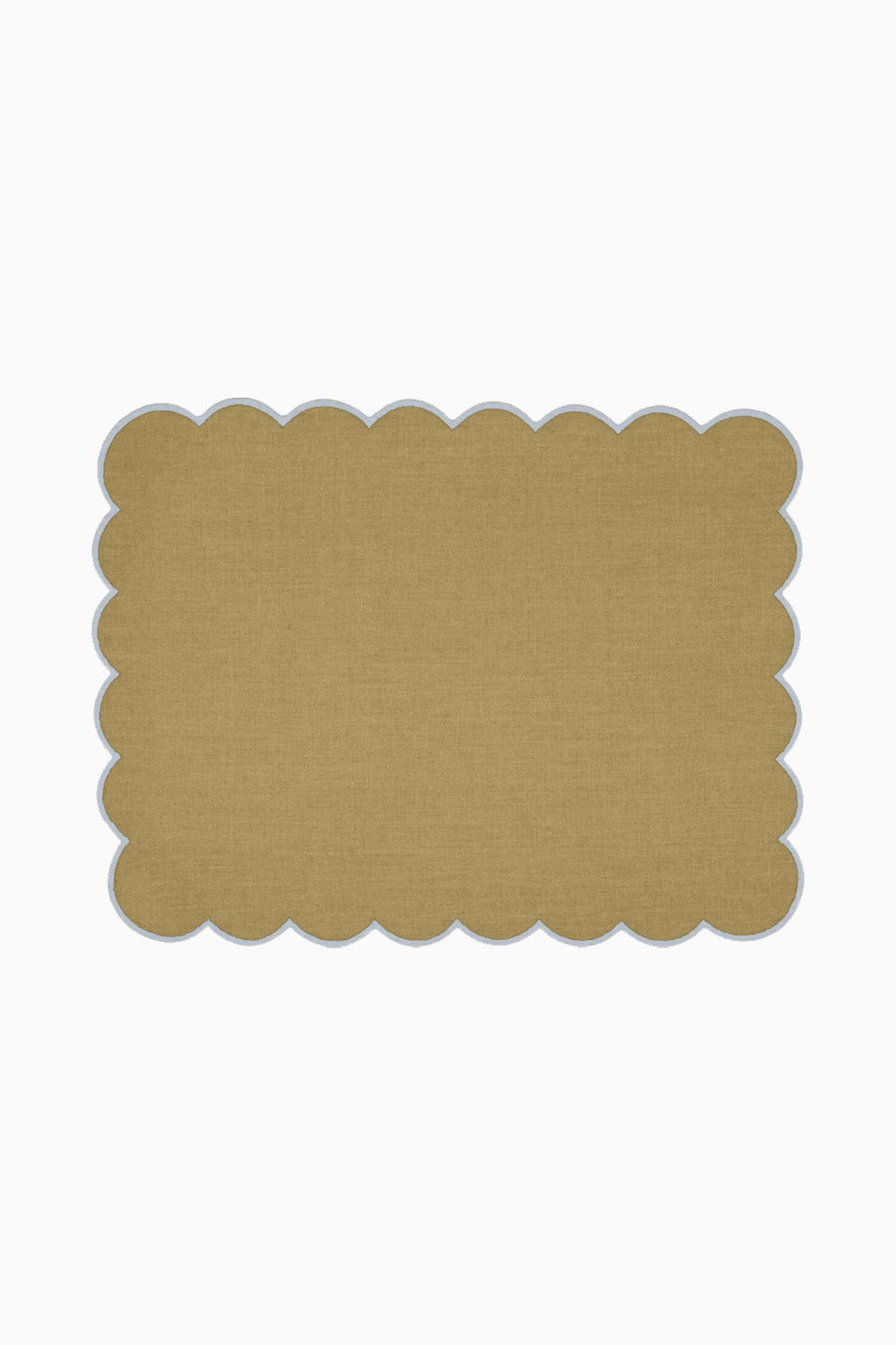 Zero-Waste Scalloped Linen Placemats Willow Green - Set of 2