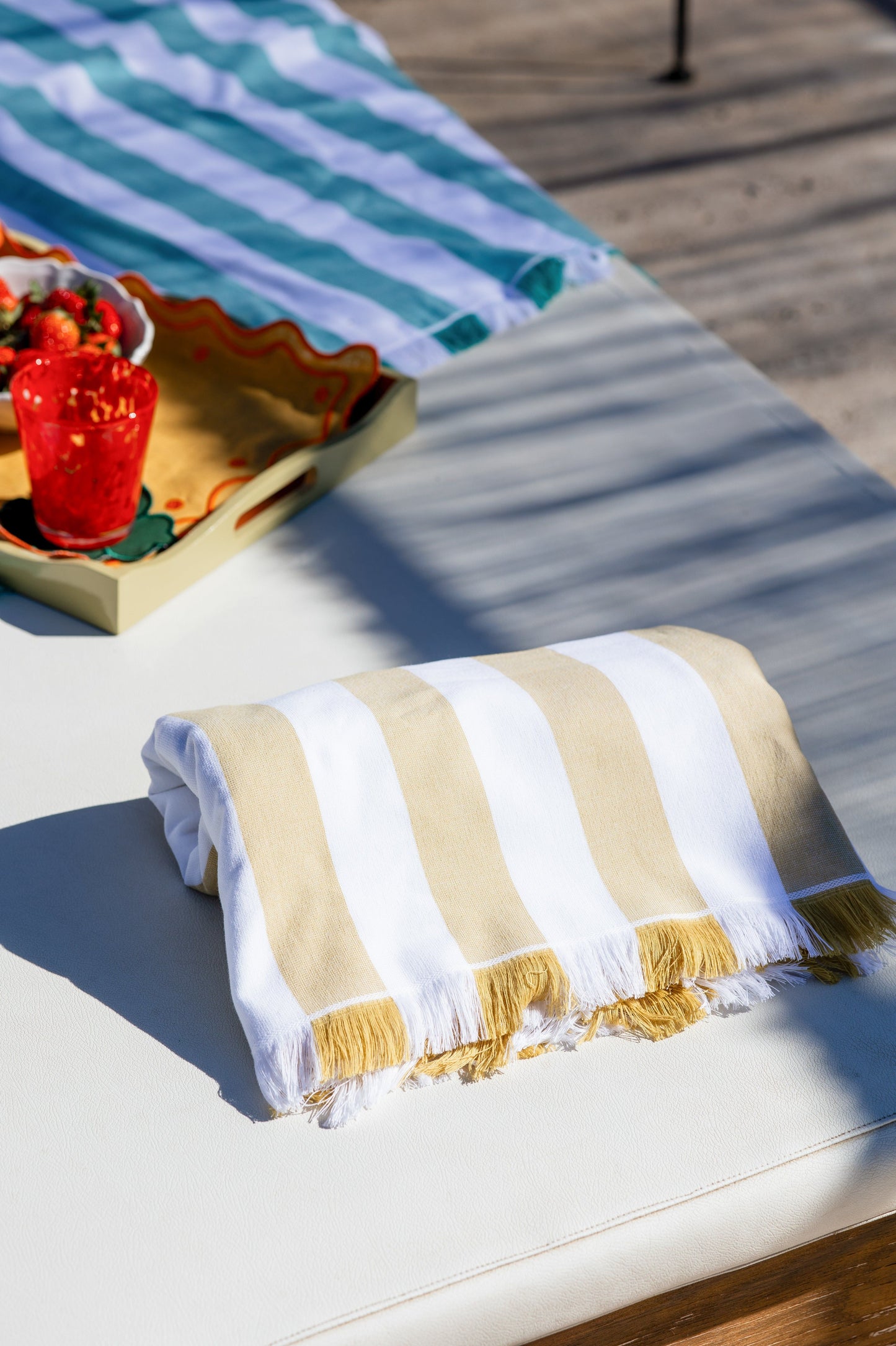 Yellow Striped Beach Towel
