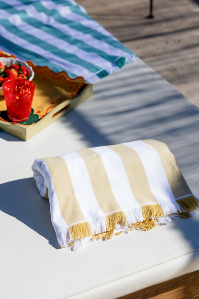 Yellow Striped Beach Towel