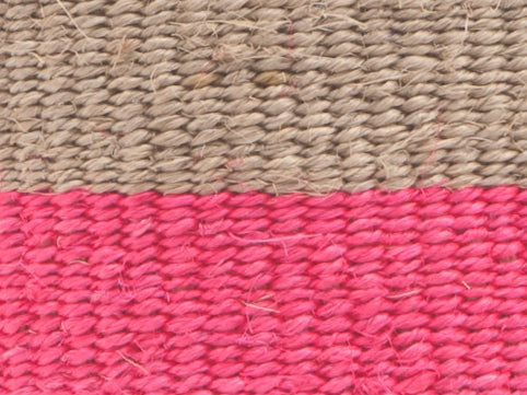 MALIZA: Grey & Neon Pink Colour Block Woven Basket