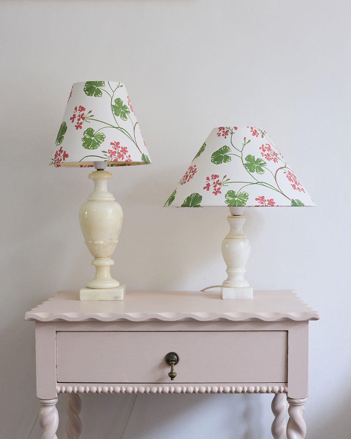Geraniums Paper Lampshade - Conical 12"