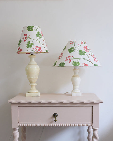Geraniums Paper Lampshade - Conical 12"