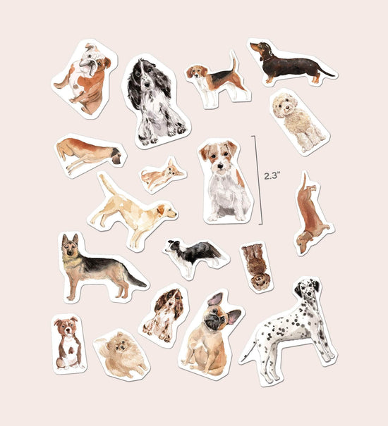 Watercolour Dog Ceramic Sticker Set