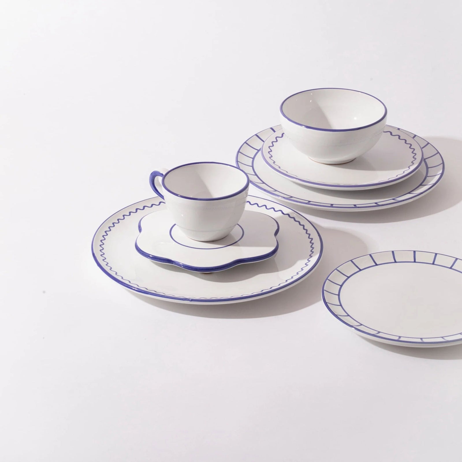 Lunch Plate - Royal Blue Zigzag