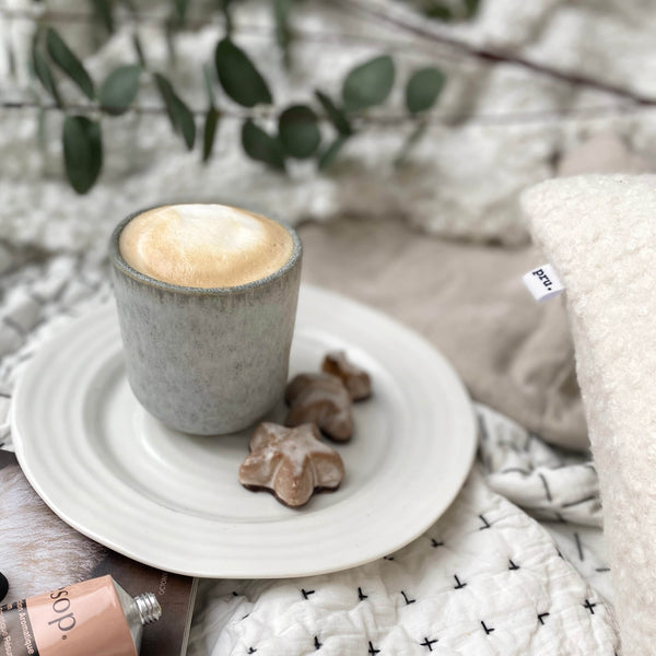 Grey Coffee Cup Candle - Lime, Basil + Mandarin
