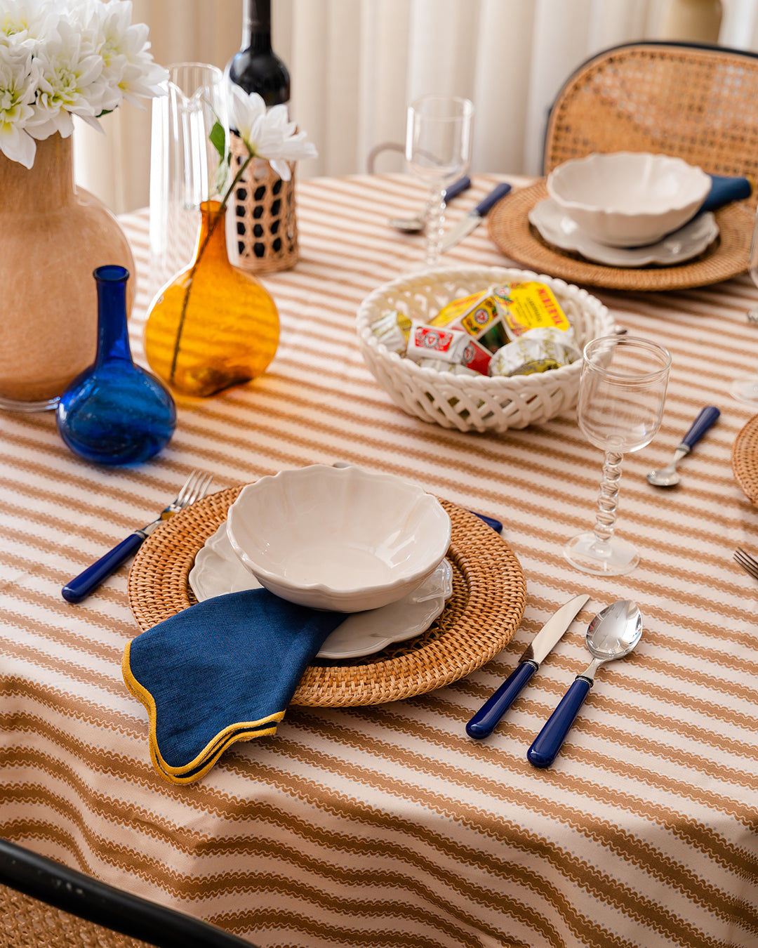 Beja Napkin, Blue with Yellow