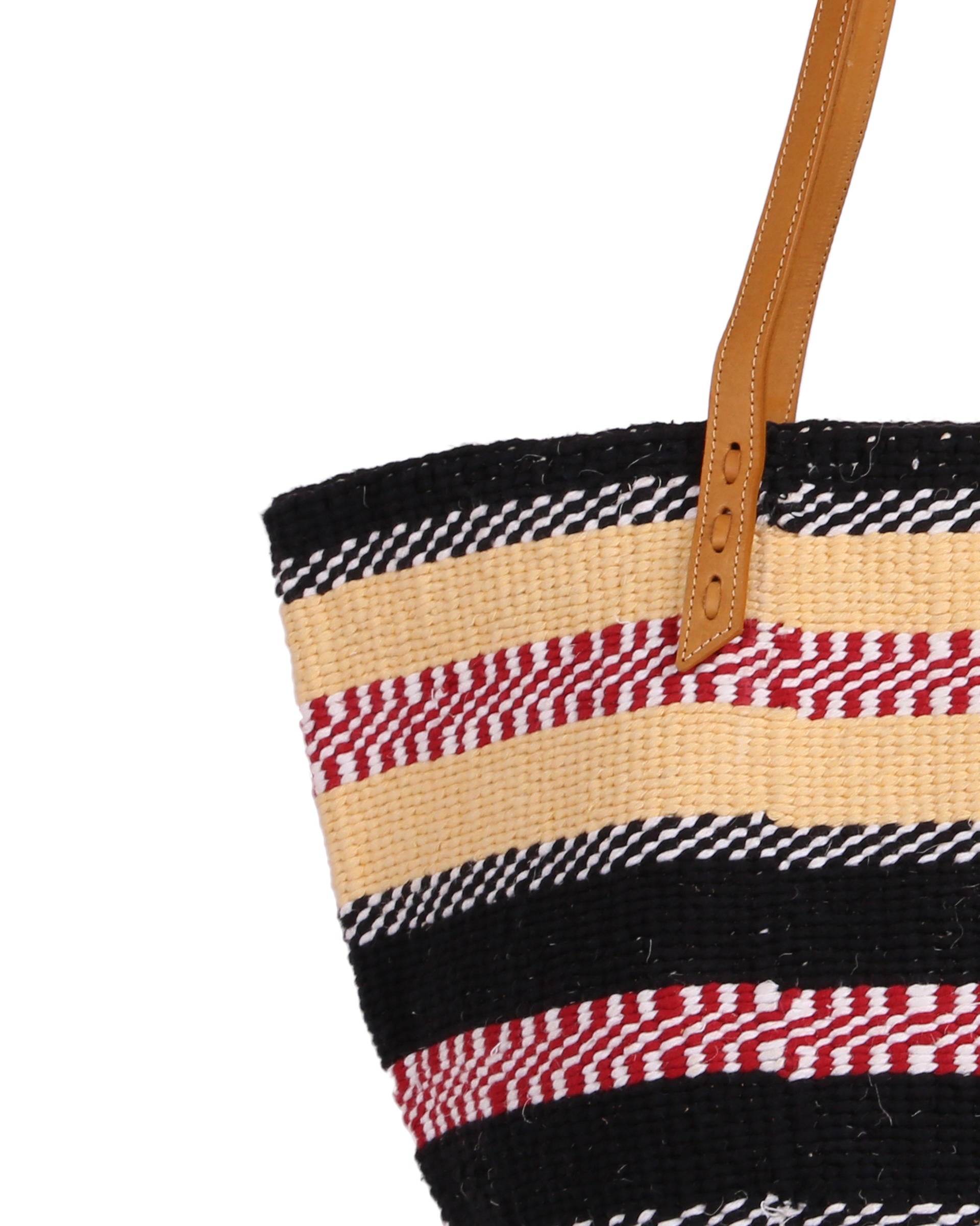 KAMA: Handwoven Yellow, Black and Red Wool Tote Bag