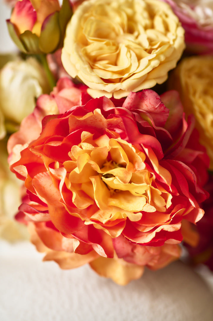 Sienna - Faux Flower Arrangement - Reds, Pinks, Yellows & Oranges