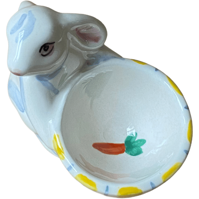 Yellow Striped Bunny Egg Cup