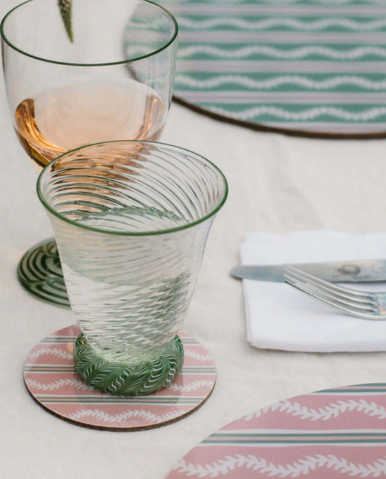 Green & Pink Vines Coasters