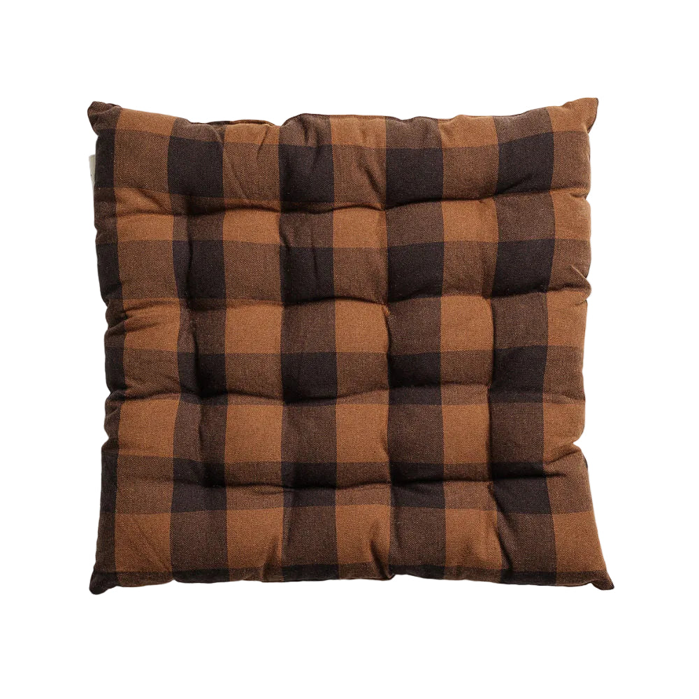Seat Cushion Checked brown