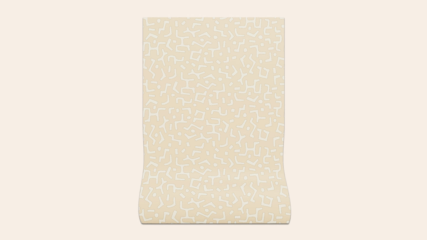 Raphia Wallpaper, Powder, Roll