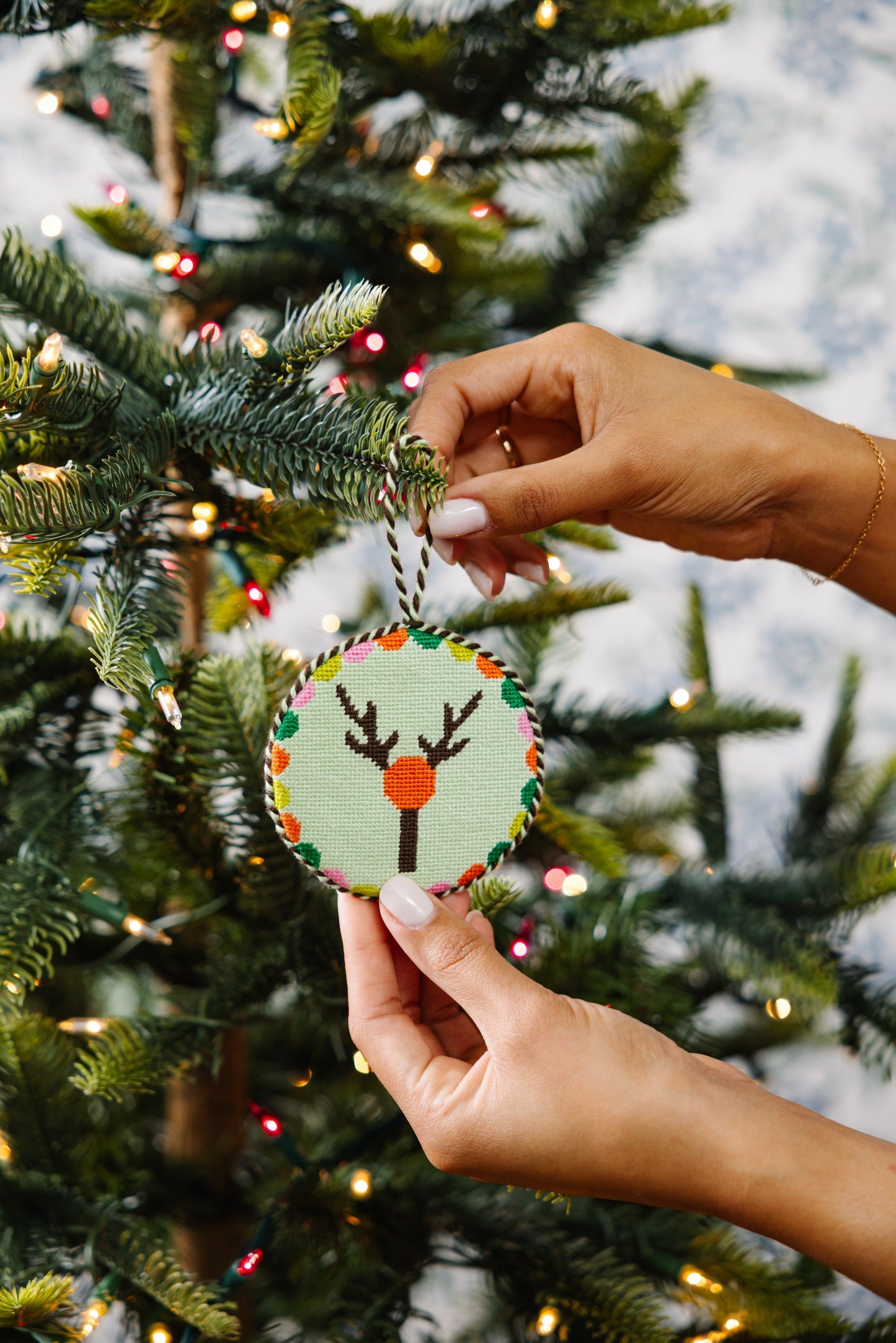 Needlepoint Monogram Ornament - Y