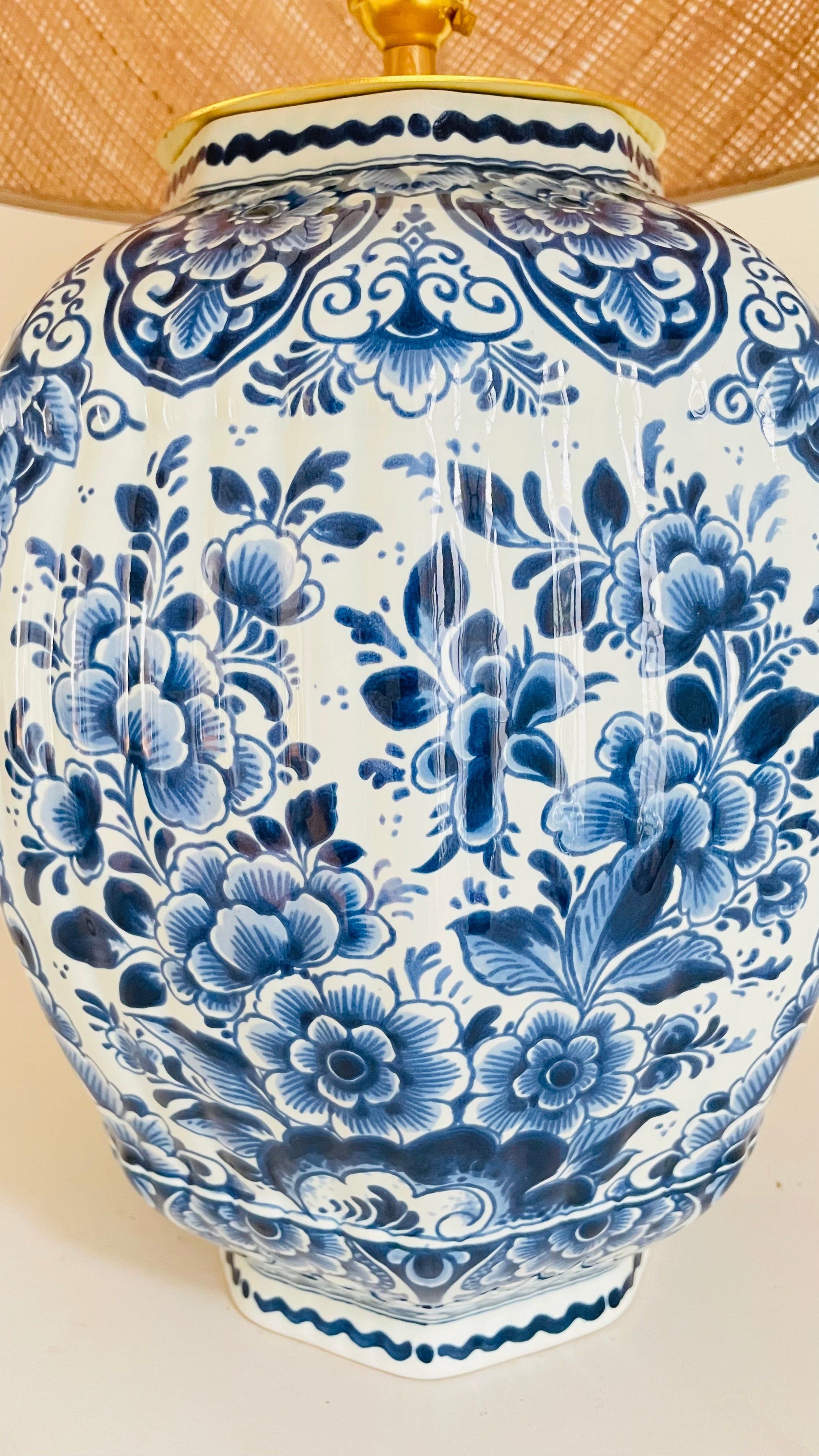 Large Antique Delft Lamp