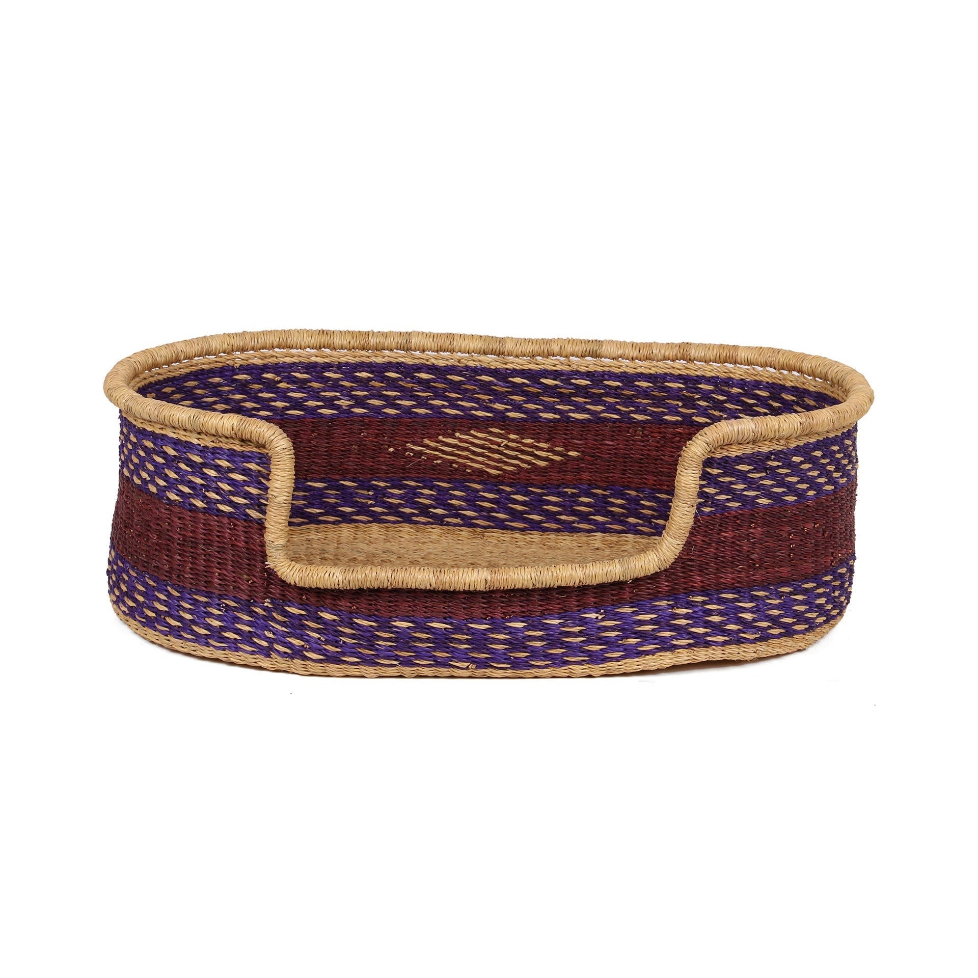 MAGE: Purple and Burgundy Dog Basket - Small