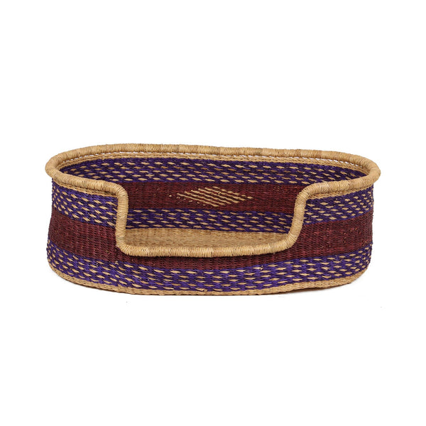 MAGE: Purple and Burgundy Dog Basket - Small