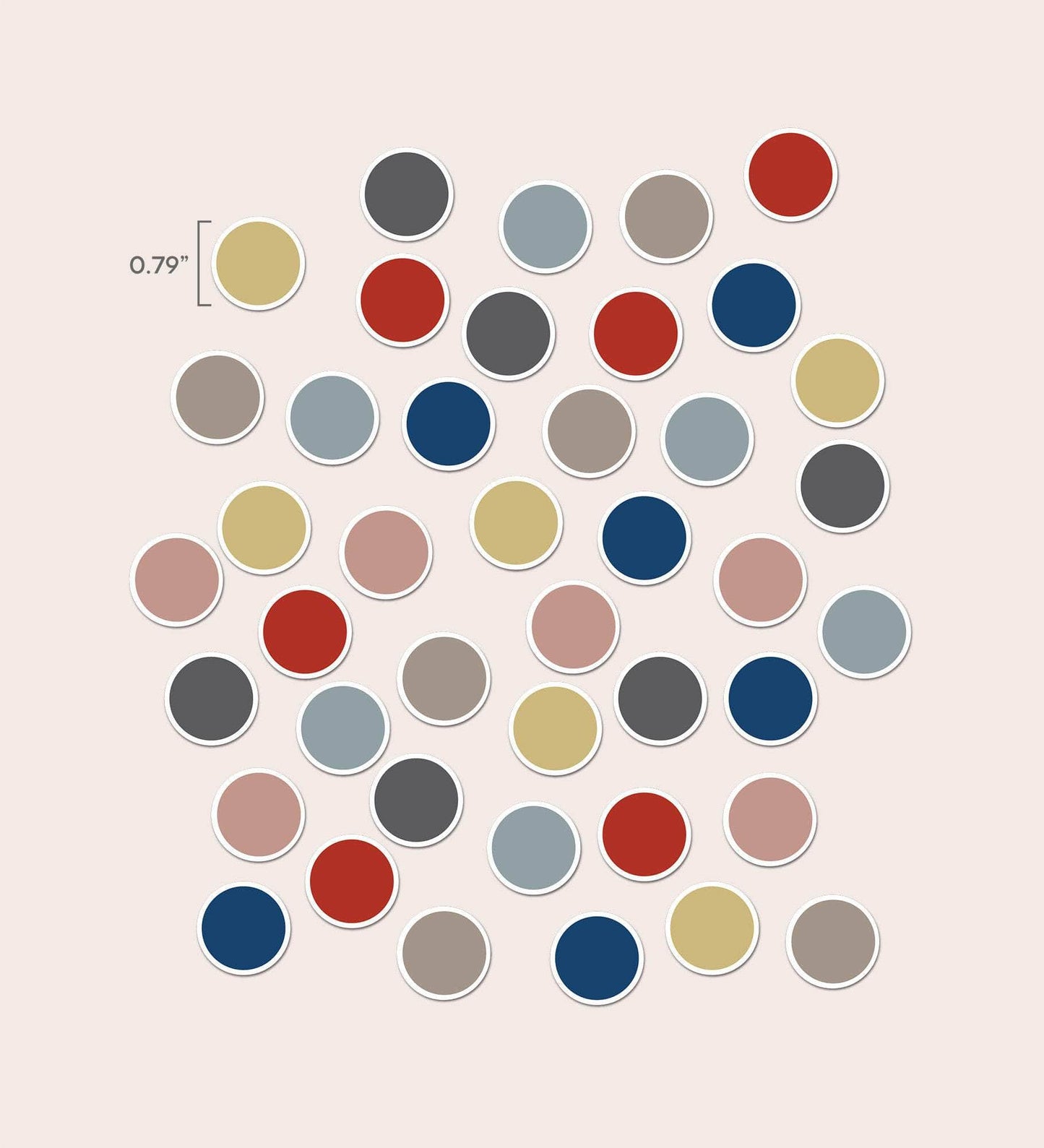 Sunset Polka Dots Ceramic Sticker Set