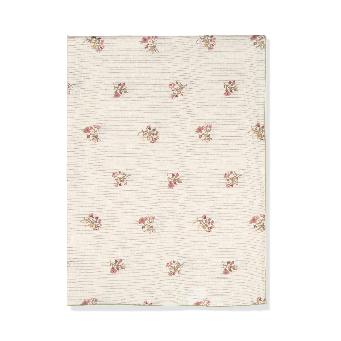 Scarlet Flax & Field Posy Pinstripe Printed Tablecloth