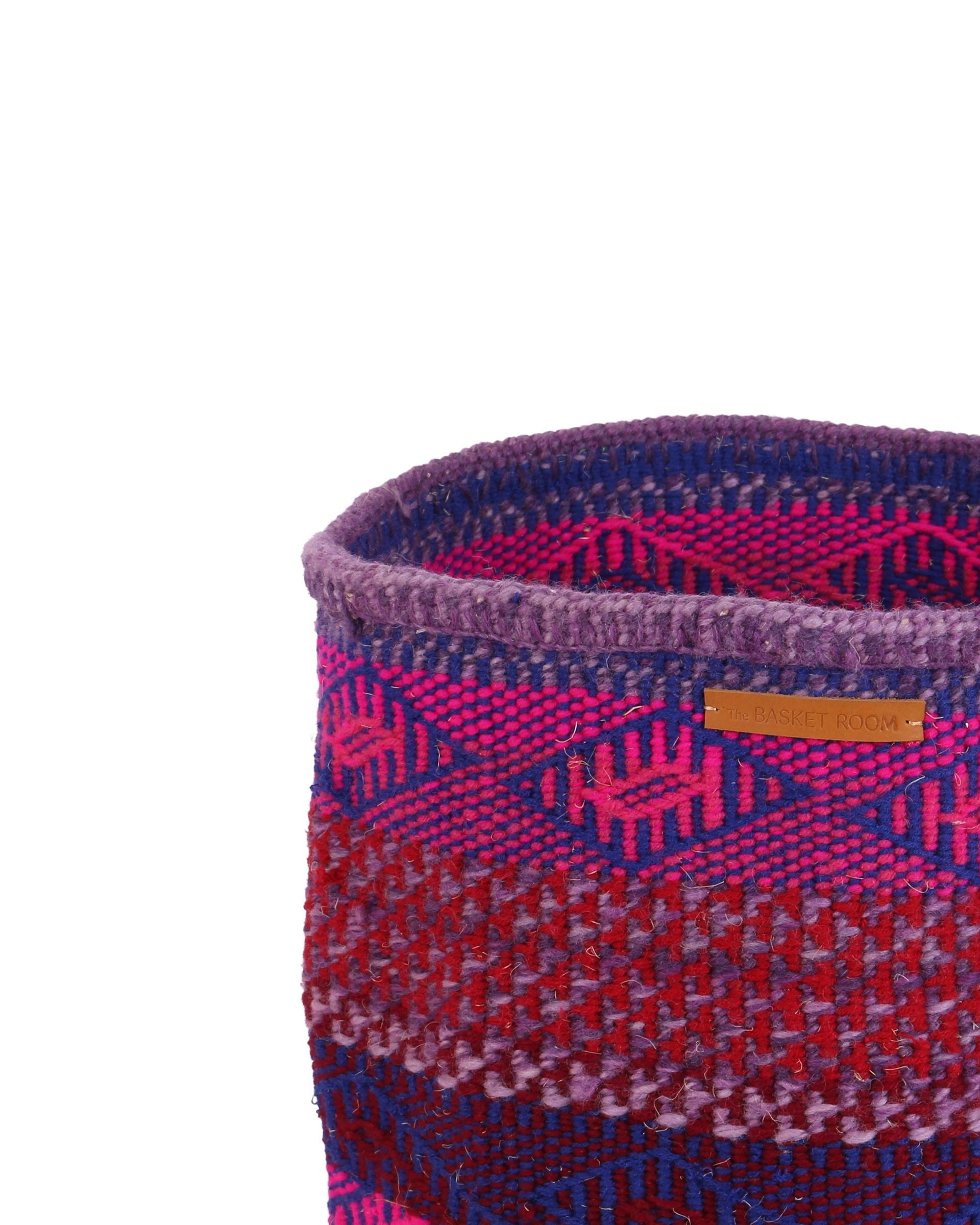 SEMA: Large Pink, Purple and Blue Wool Basket