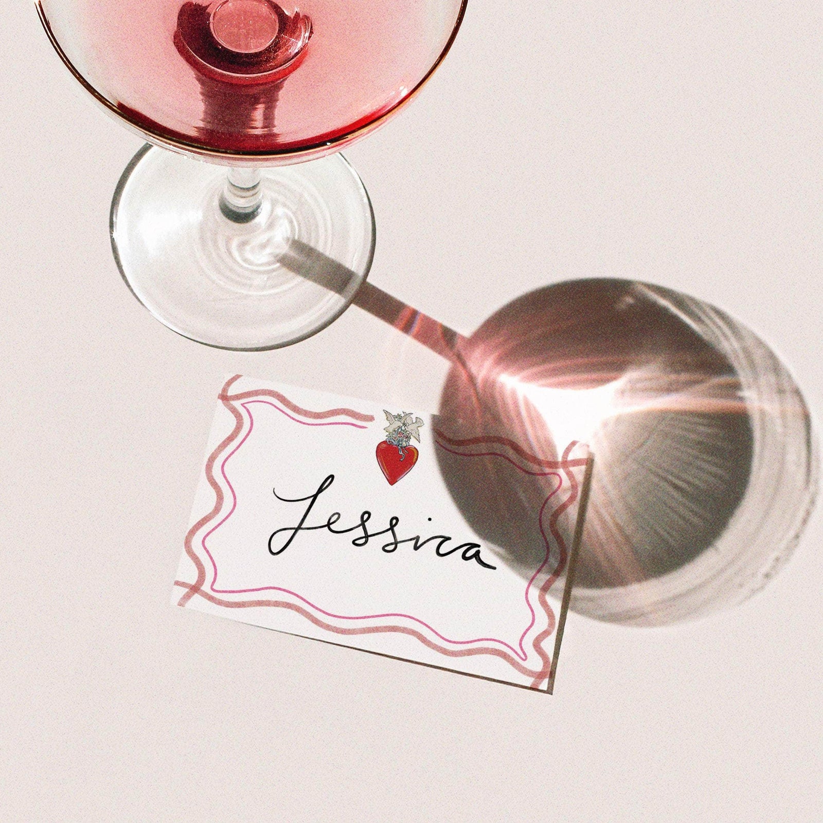 Love Fool Cream Place Cards - Set of 10