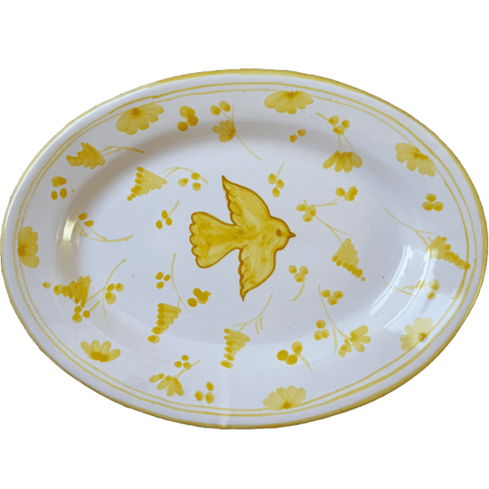Yellow Colomba Oval Plattere 30 cm