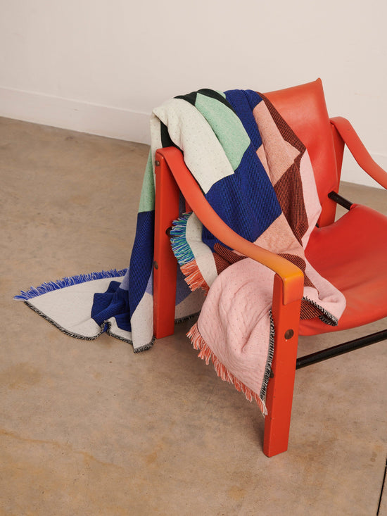 Brutalist Blanket Blue, Pink + White