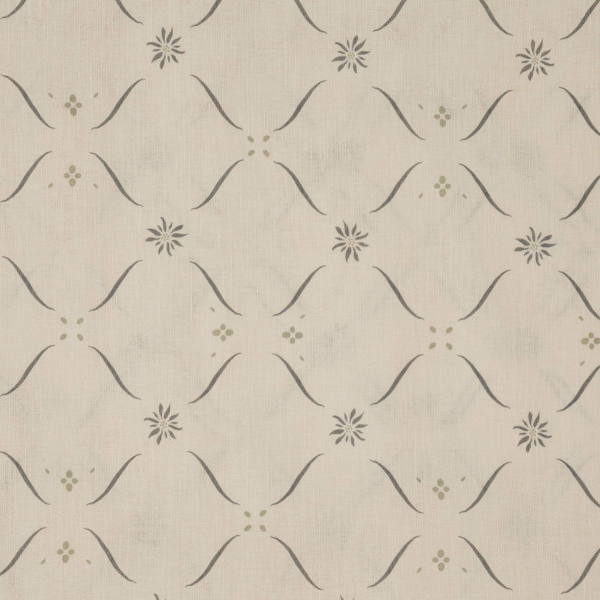 Edelweiss Trellis - Loden Blue and Alpine Green on White