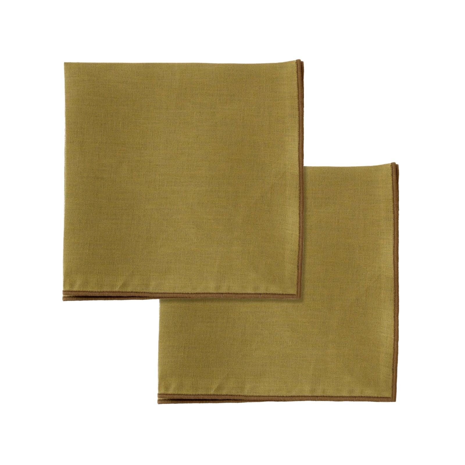 Set of 100% Linen Napkins in Olive Green