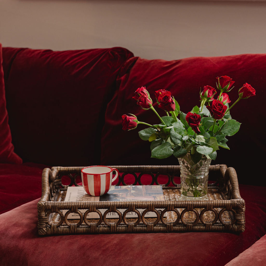 Goldie Rattan Tray, Teak