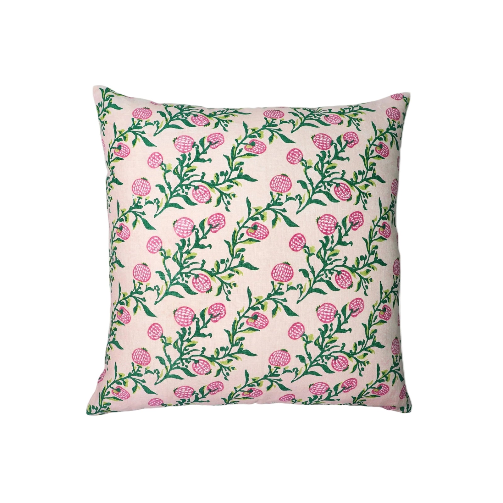 Rasa - Pure Linen Throw Pillow Cover - Pastel Pink