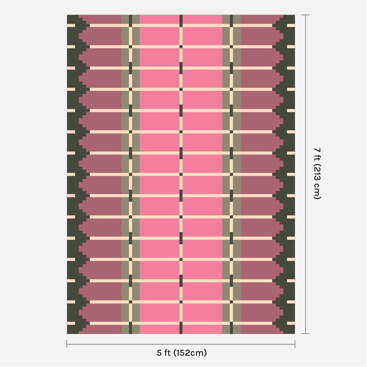 Corbie Flatweave Rug - Pink Azalea-