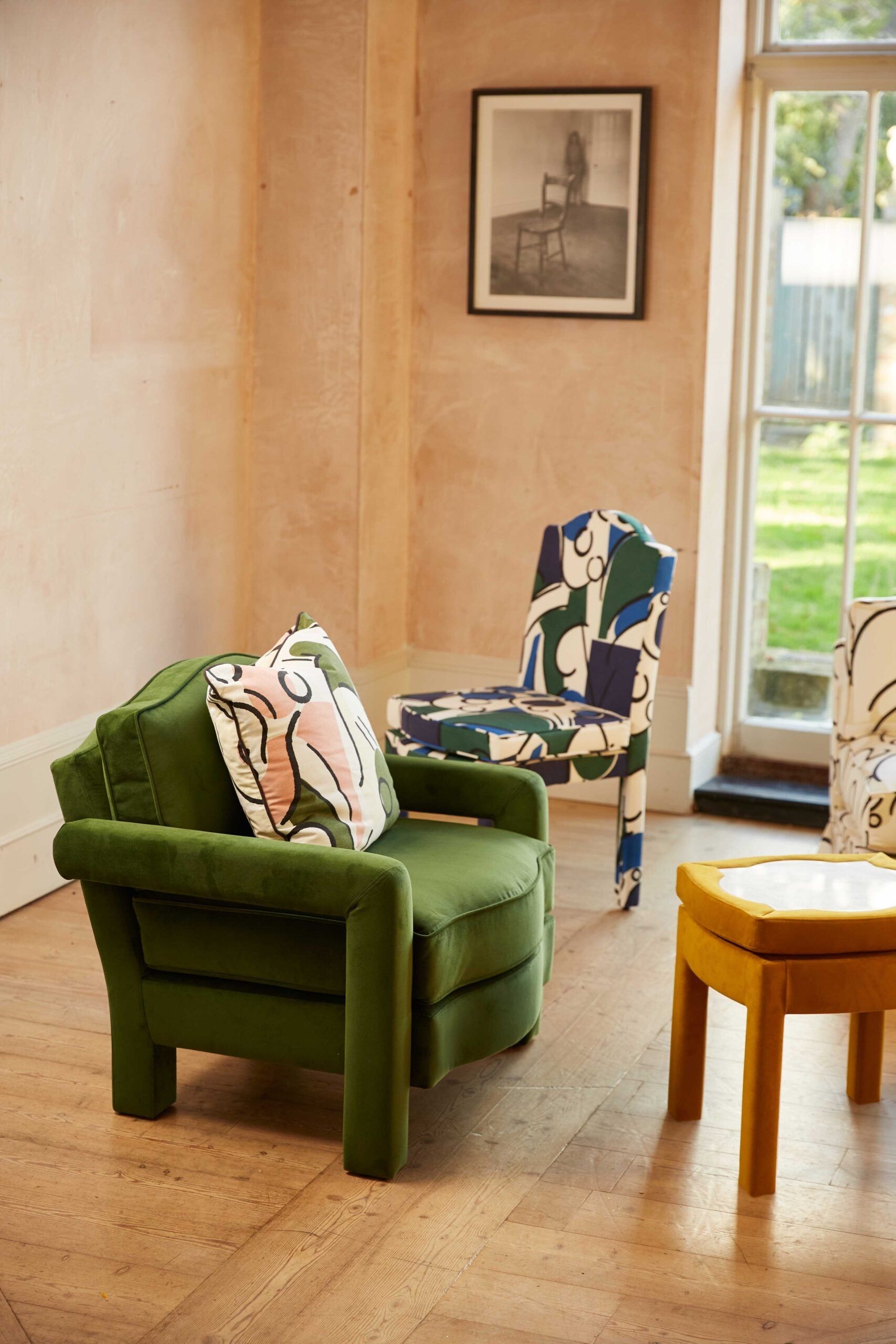 Elio Armchair, Raphia, Powder