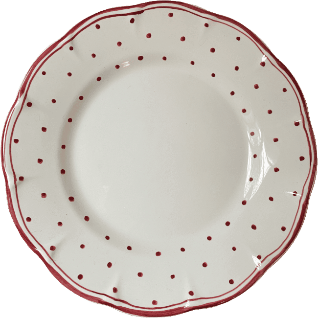 Plumetis Plate, Red - 25cm