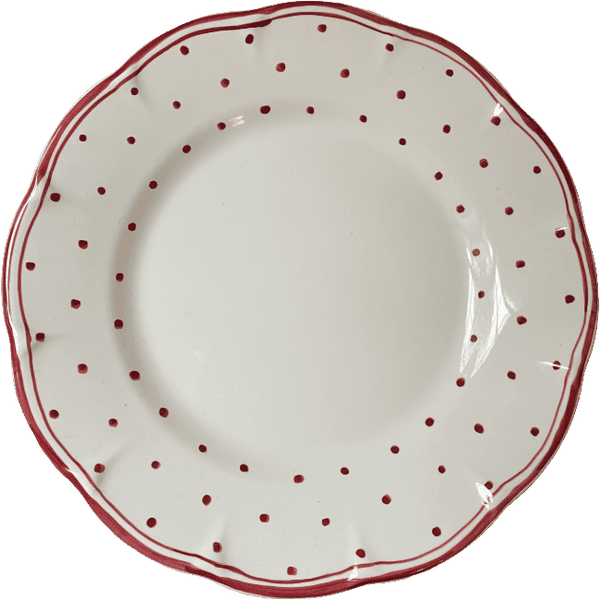 Plumetis Plate, Red - 25cm