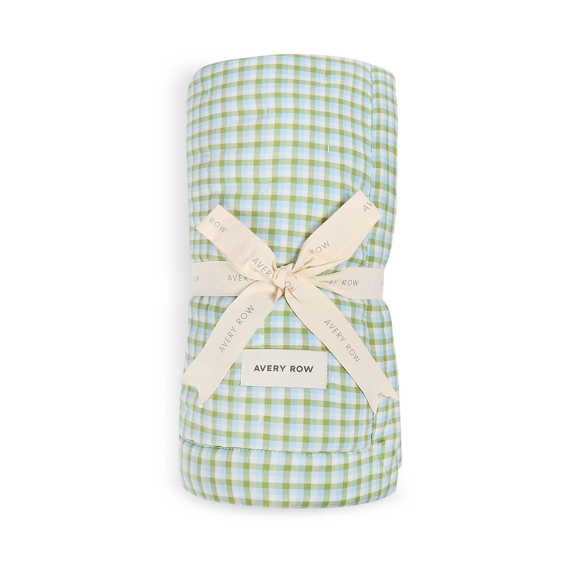 Quilted Cotbed Bedspread  - Greenhouse Gingham