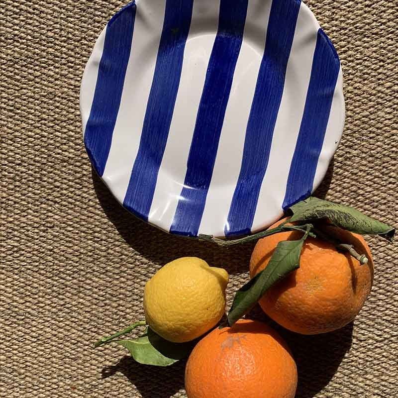 Blue 16 cm Stripe Plate