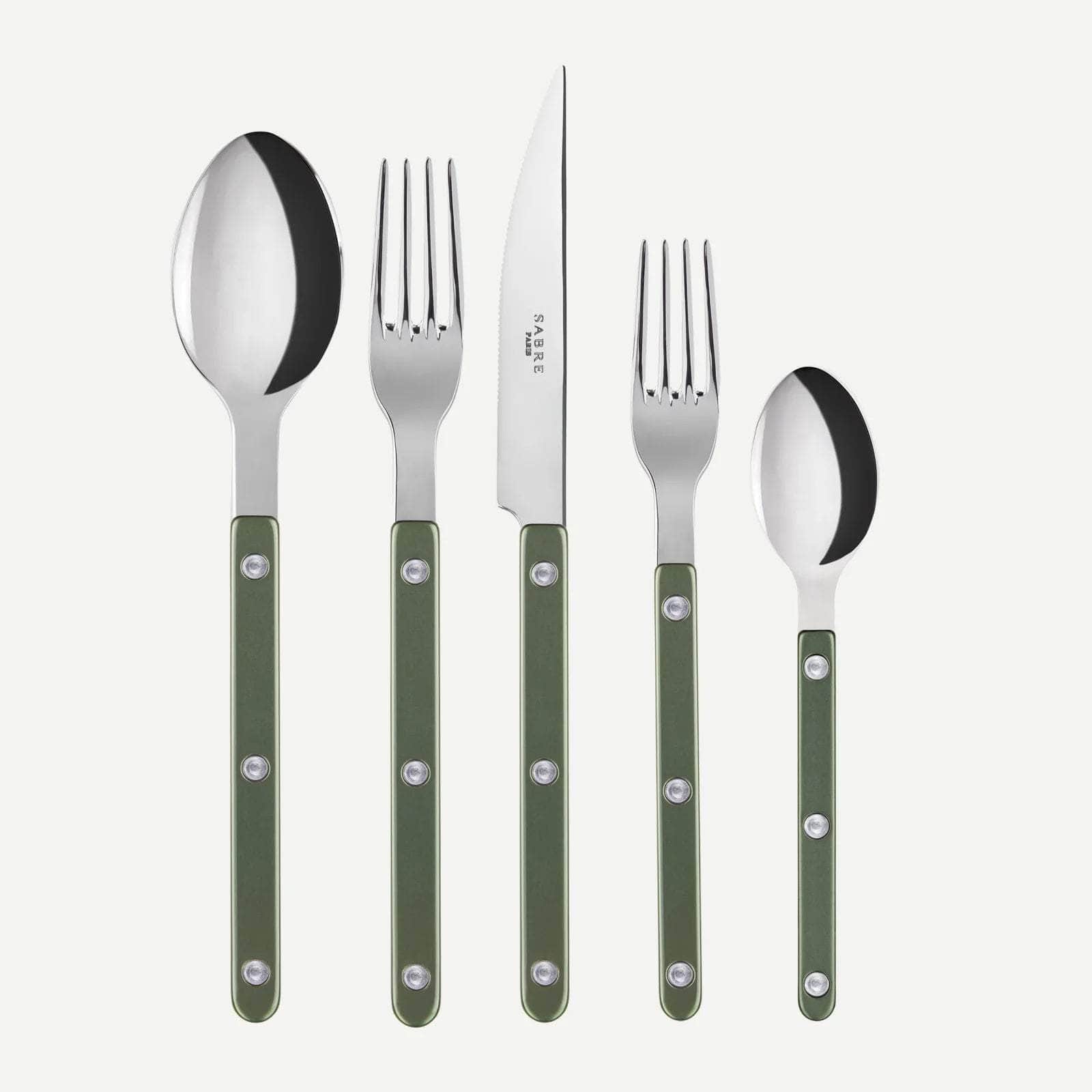 Bistrot Pearly 5pc Cutlery Set, Dark Green